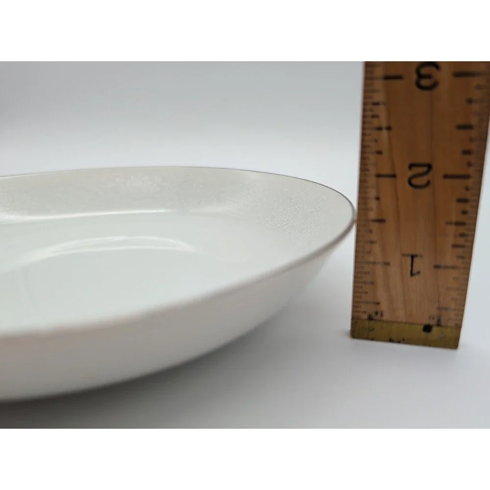 RJZS Fine China Elegant Lace Soup Bowl Japan Platinum Rim